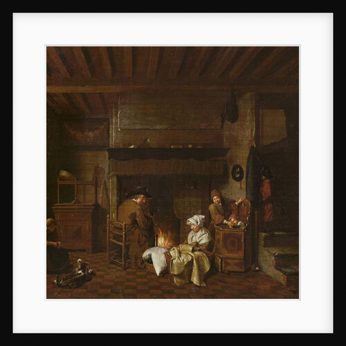 Interior scene, next to the chimney by Jan Josef the Elder Horemans