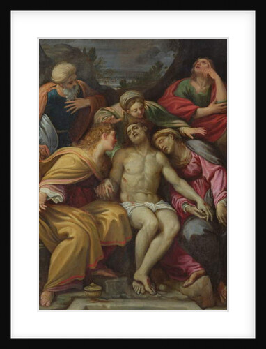 Lamentation of Christ with St John, Mary Magdalene, Mary-Salomé, Joseph of Arimathea and the Virgin by Francesco Albani