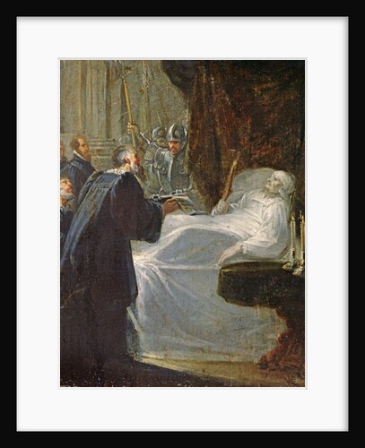 The Governor of Chateauneuf-de-Randon in Gevaudan giving the keys to the town to Bertrand du Guesclin upon his death in 1380 by French School