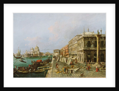 View of the Molo in front of Palazzo della Zecca, with Santa Maria della Salute in the background, Venice by Michele Marieschi