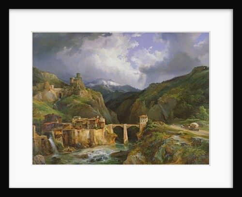 Village and Bridge of Crevola on the road from Simplon to Domodossola, 1832 by Jean Charles Joseph Remond