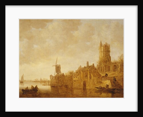 River landscape with windmill and castle ruins, 1644 by Jan Josephsz van Goyen