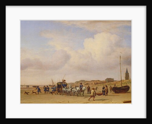 Noble Carriage on the Beach at Scheveningen, 1660 by Adriaen van de Velde
