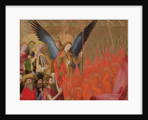 Angels and elected officials, detail of the Coronation of the Virgin, 1453-54 by Enguerrand Quarton