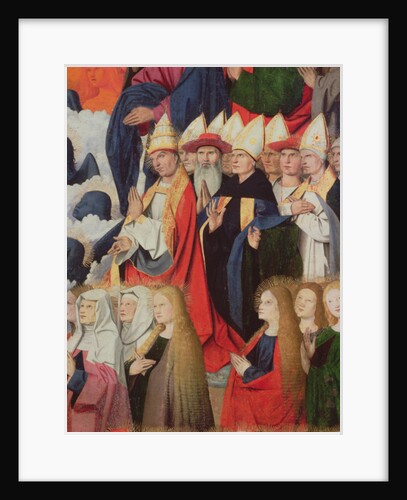 Prelates and saints, detail of the Coronation of the Virgin, 1453-54 by Enguerrand Quarton