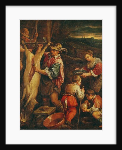 A Peasant Skinning a Pork by Francesco Bassano