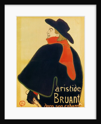 Aristide Bruant in his Cabaret, 1893 by Henri de Toulouse-Lautrec