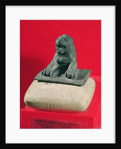 Lion holding a Hurrian foundation tablet of King Tish-atal of Urkesh and Nawar, c.2150 BC by Hurrian Hurrian