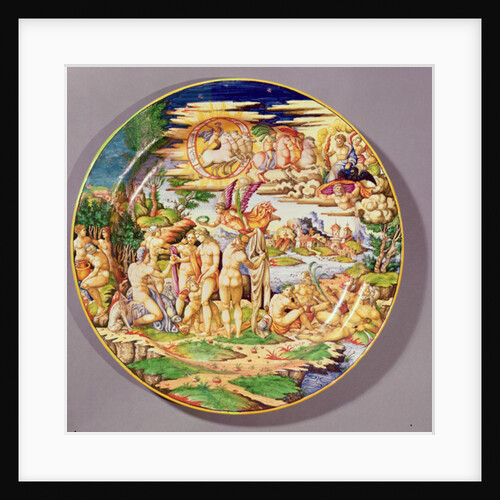 Large platter depicting the Judgement of Paris, made at the Atelier de Faenza by Raphael