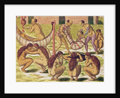 Americae Tertia Pars, The little King Pipo Jep Wasu returns home sick, 1562 by Theodor de Bry