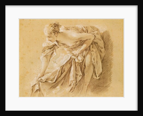 Partially Nude Woman Bathing by Francois Boucher