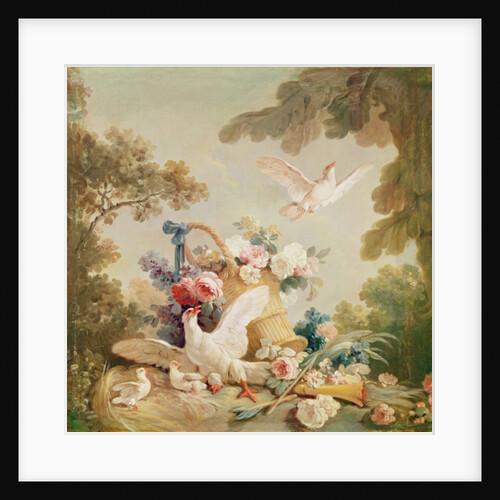 Salon of the Print-maker Gilles Demarteau, above the door: columns, a basket of roses and a torch by Jean-Baptiste Huet