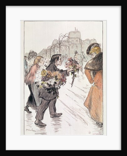 Florists walking around the outer Boulevards by Theophile Alexandre Steinlen