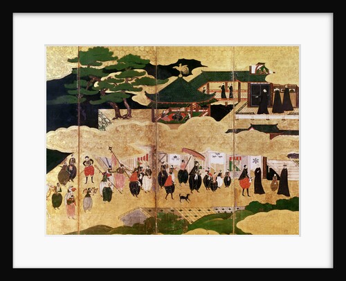 The Arrival of the Portuguese in Japan, 16th century by School Kano