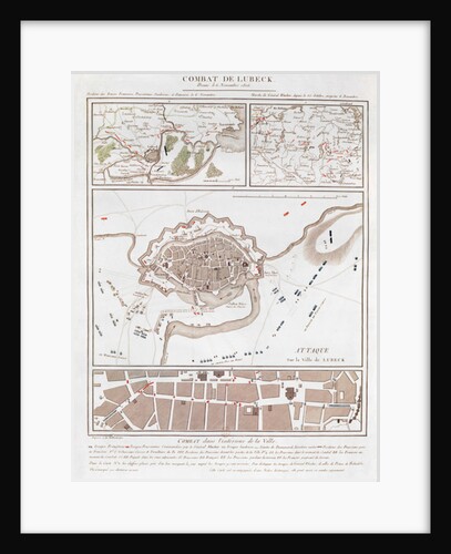 Map of combat at the Battle of Lubeck, showing positions of the French, Prussian, Swedish and Danish armies by French School