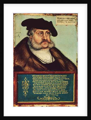 Portrait of Frederick III, Elector of Saxony by Lucas the Elder Cranach