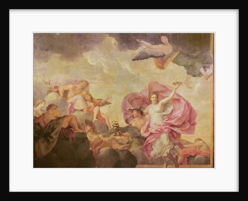 Ceiling of the Hôtel de l'Abbé de La Rivière: Mercury abducting Psyche to Mount Olympus, 1653 by Charles Le Brun