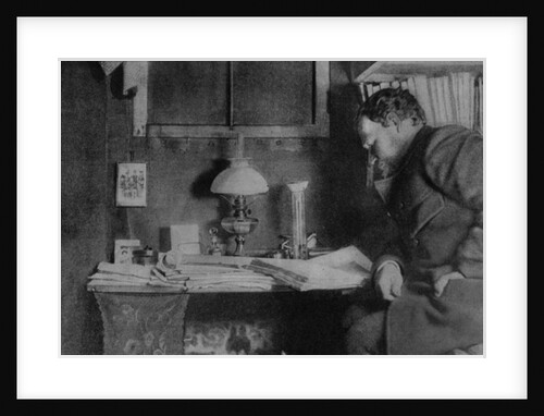Otto Nordenskjöld at his desk, Snow Hill, Antarctica, 1901-03 by Anonymous