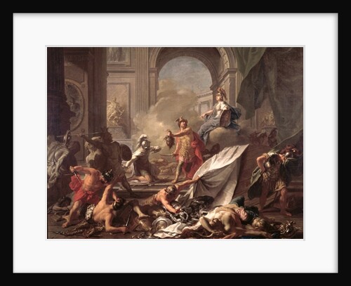 Perseus, under the protection of Minerva, turns Phineus to stone by brandishing the head of Medusa by Jean-Marc Nattier
