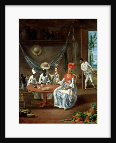 A Mulatto Woman with her White Daughter Visited by Negro Women in their House in Martinique, 1775 by Masurier Le