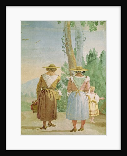 Two Peasant Women and a Child Seen from Behind by Giandomenico Tiepolo