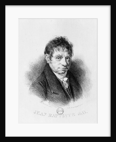 Portrait of Jean Baptiste Say engraved by Godefroy Engelmann by Achille Deveria