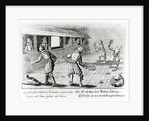 A Game of Real Tennis with Sport Ballads below by English School