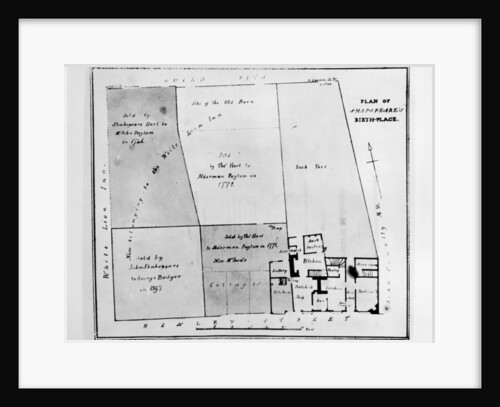 Plan of Shakespeare's Birthplace by W. Heming