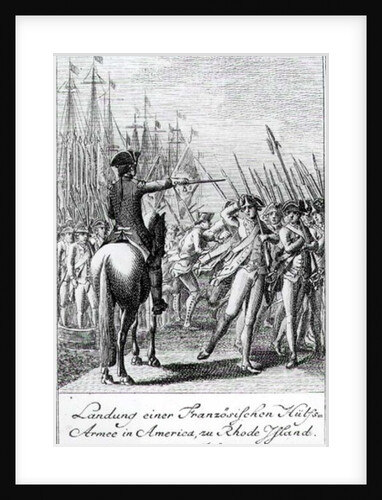 The Landing of a French Auxiliary Army at Rhode Island in America, 11 July 1780 by German School