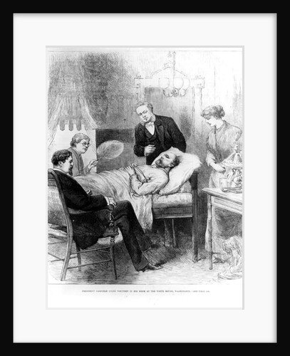 President Garfield Lying Wounded in his Room at the White House, Washington by American School