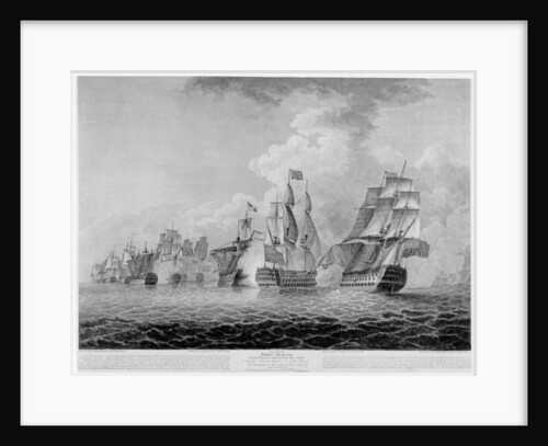 H.M.S. Victory bearing up in order to rake the 'Salvador del Munde', sea fight off Cape St. Vincent in 1797 by Jahleel Brenton
