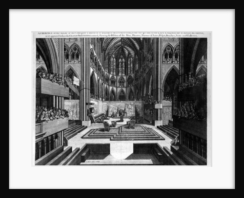 A Prospect of the Inside of the Collegiate Church of St. Peter in Westminster before the Coronation of James II 1688 by Samuel Moore