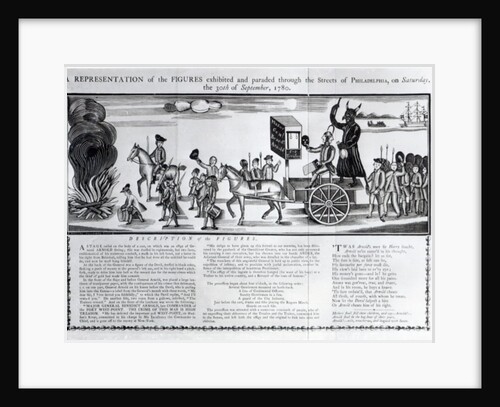 Representation of the figures exhibited and paraded through the streets of Philadelphia on Saturday 30th September 1780 by American School