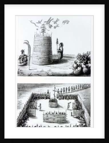 The Prophet's Lodge and Medawisos from a book by Henry Schoolcraft by J. C. Tidball