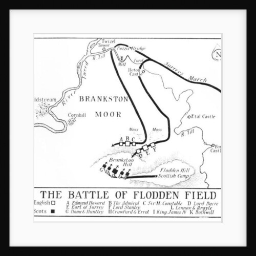 Plan of the Battle of Flodden Field in 1513 by School English