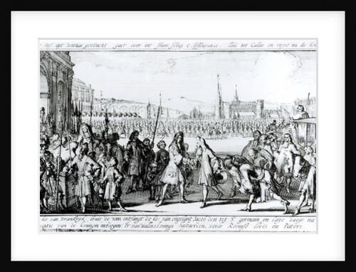 King Louis XIV Receives James II at Saint-Germain en-Laye by German School