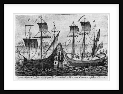 A Spanish 'Guarda Costa’ boarding Captain Jenkin's Ship and Cutting Off His Ear, 1731 by English School