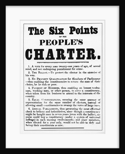 The Six Points of the People's Charter by English School