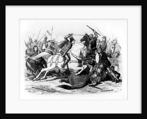 Richard III at the Battle of Bosworth in 1485 by English School