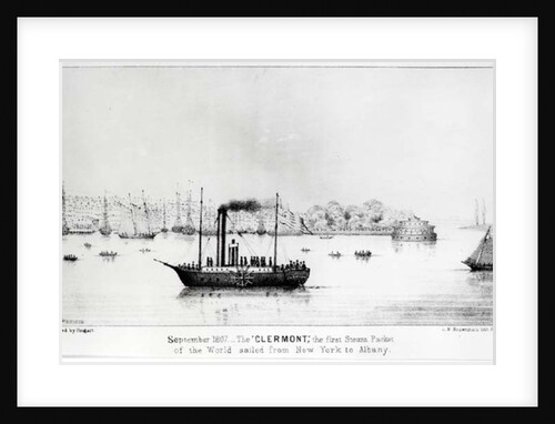 The 'Clermont', the first Steam Packet, sailing from New York to Albany in September 1807 by J.H. (after) Sherwin