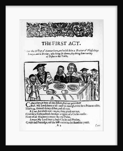The First Act, a satirical play against William Prynne by English School