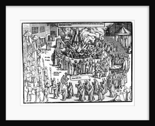 The Burning of the Remains of Martin Bucer and Paul Fagius on Market Hill in Cambridge in 1557 by English School