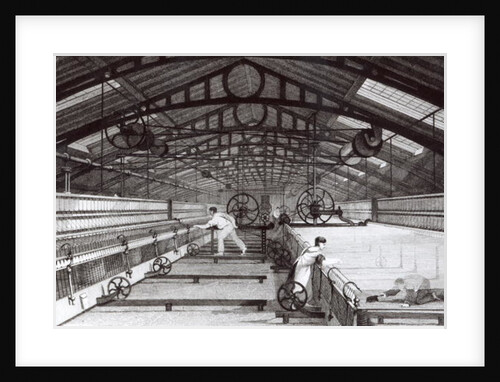 Interior of a Cotton Mill by English School