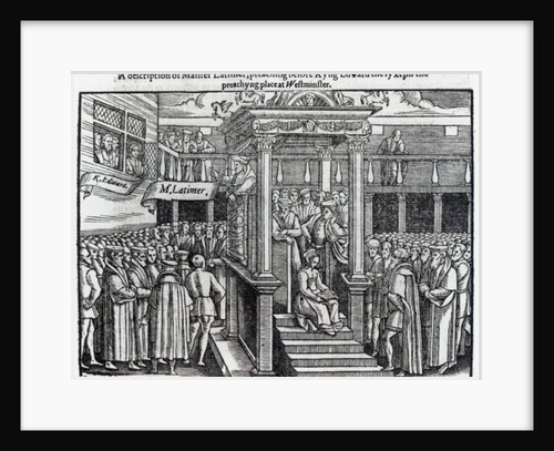 Hugh Latimer Preaching before King Edward VI at Westminster in 1547 by English School