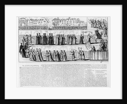 The Solemn Mock Procession of the Pope, Cardinals, Jesuits and Fryers Through the City of London on 'Queen Elizabeth's Day', 17th November 1679 by English School