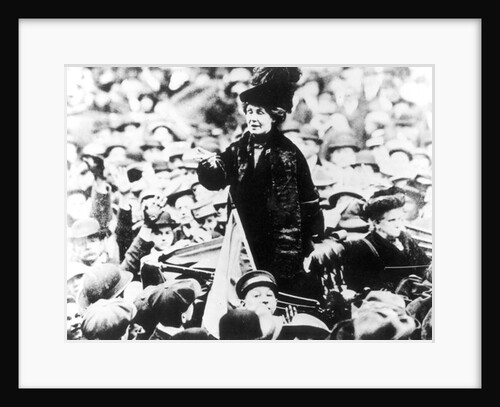 Mrs Emmeline Pankhurst Addressing a Crowd in New York, c.1910 by English Photographer