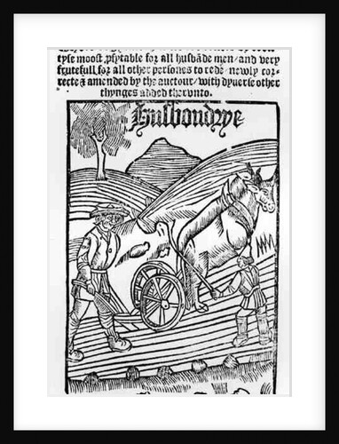 Man Ploughing a Field by English School