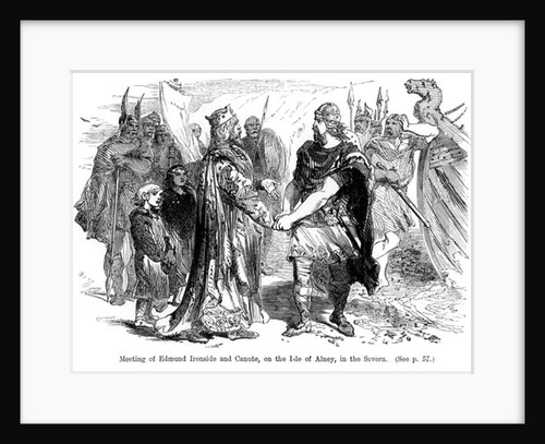 Meeting of Edmund Ironside and Canute on the Isle of Alney in the Severn in 1016 by English School