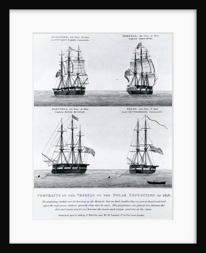 Portraits of the Vessels of the Polar Expedition of 1818 by English School