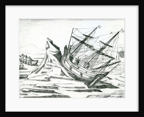 Sailing ship stranded on Iceberg by Theodor de Bry